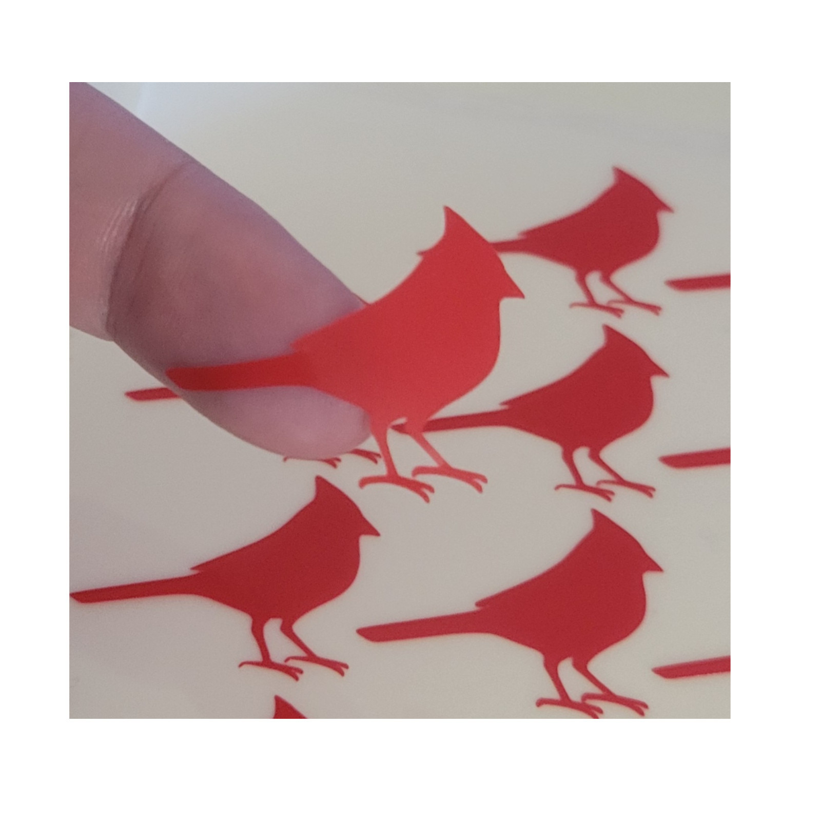 Cardinals Sheet of (25) 1" Tall Each Vinyl Stickers Decal Color Red envelope