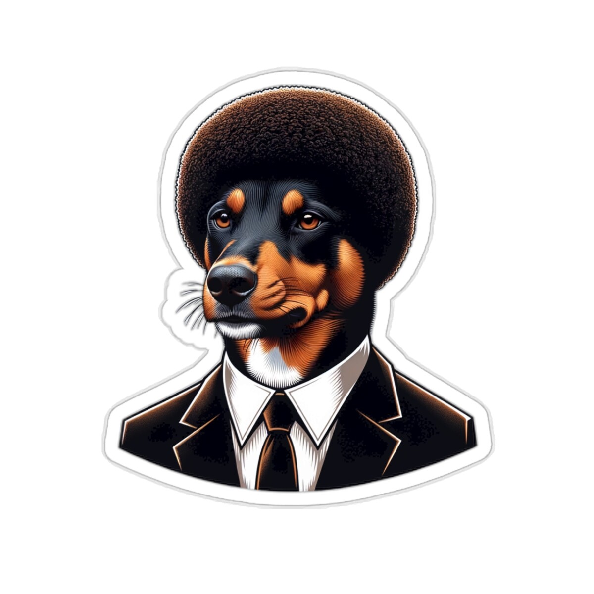 Movie Inspired Sticker Crime Dog Film Canine Samuel 2×2" 3×3" 4×4" 6×6" Fun Gift