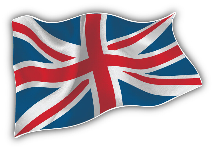 United Kingdom Waving World Flag Car Bumper Sticker Decal