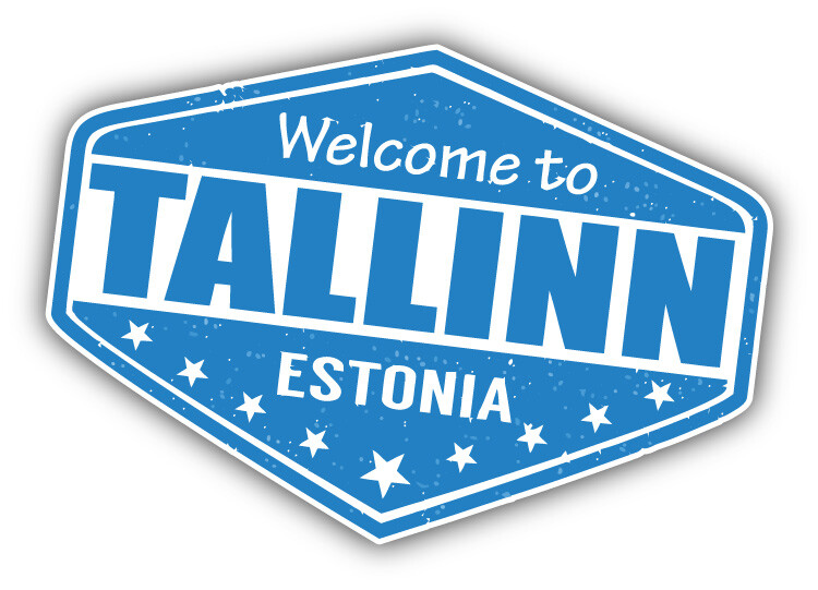 Tallinn City Estonia Grunge Travel Stamp Car Bumper Sticker Decal