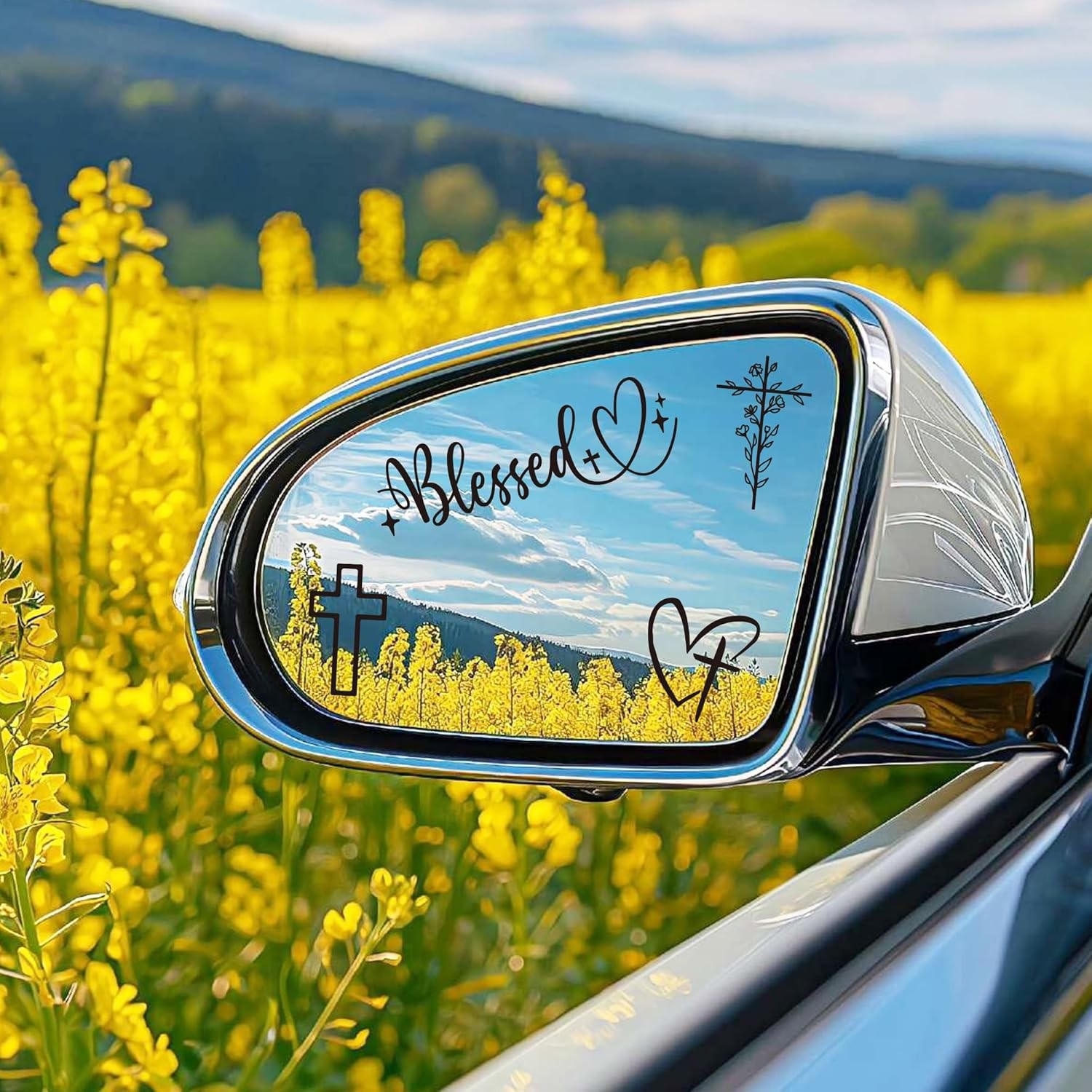 6 Pcs Trust in God Rearview Mirror Stickers, Christian Car Decals for Faith Insp