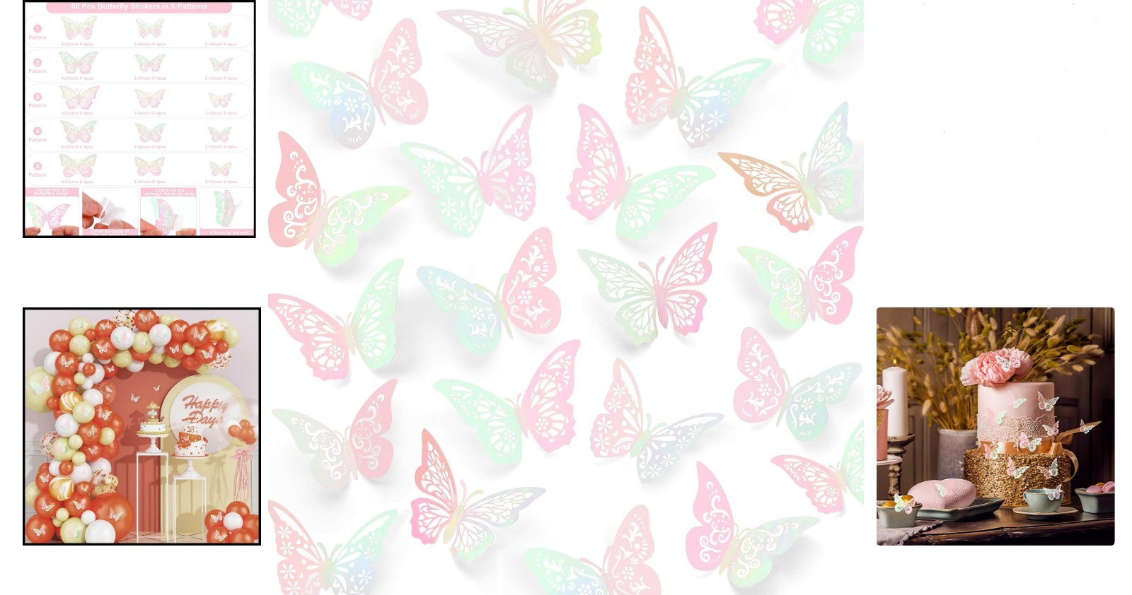 Gorgeous 60 Pcs 3D Laser Pink Butterfly Wall Decor – Perfect for All Occasions
