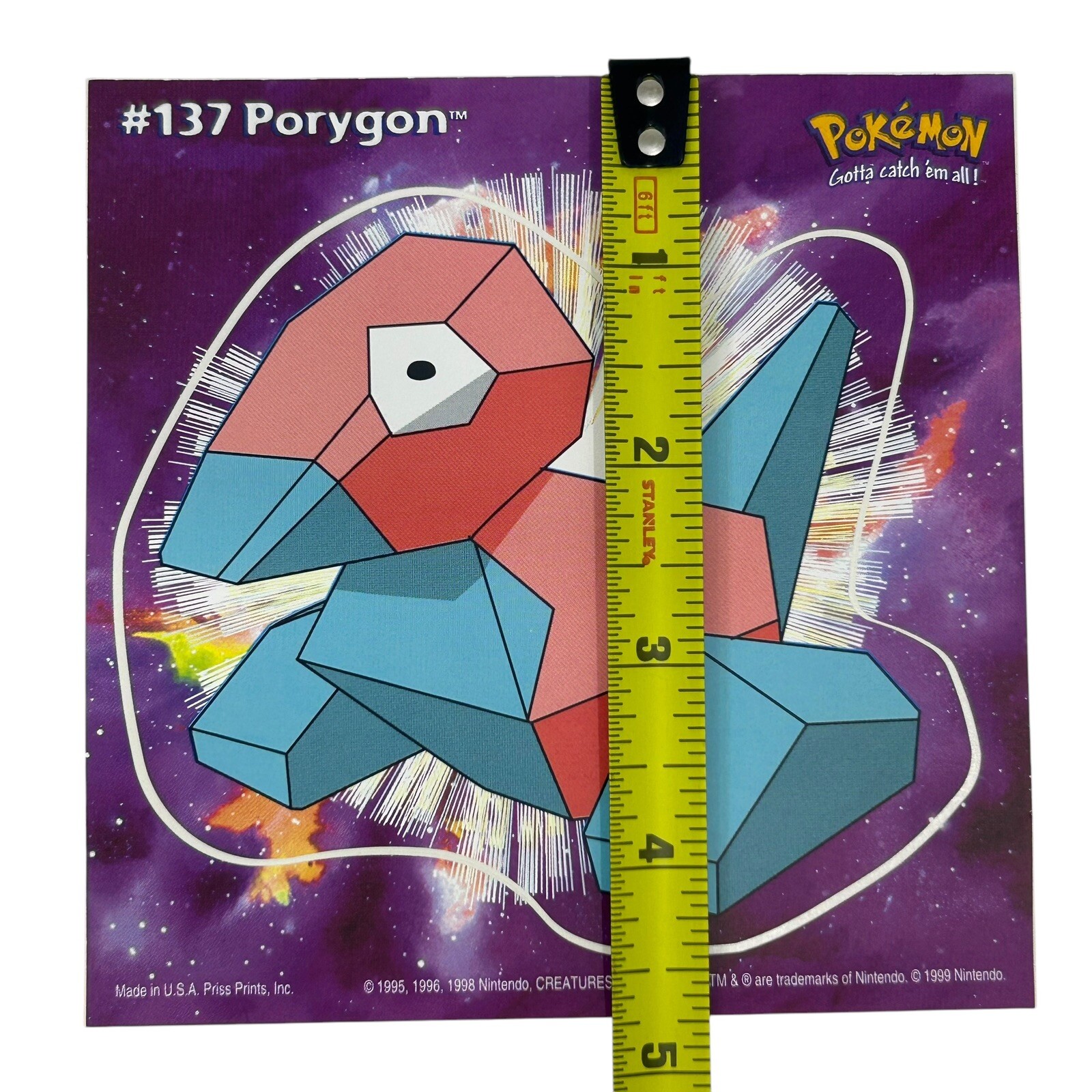 Pokemon Collect ’em Stick-Ups Porygon #137 Large 4” Sticker Priss Prints