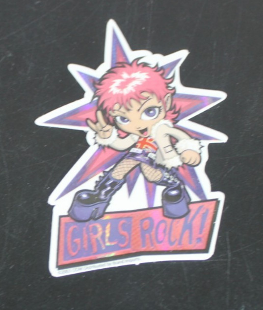 Girls Rock! 2003 Y2K ODM Brand Imports Prism Holo Girl Power Vending Sticker