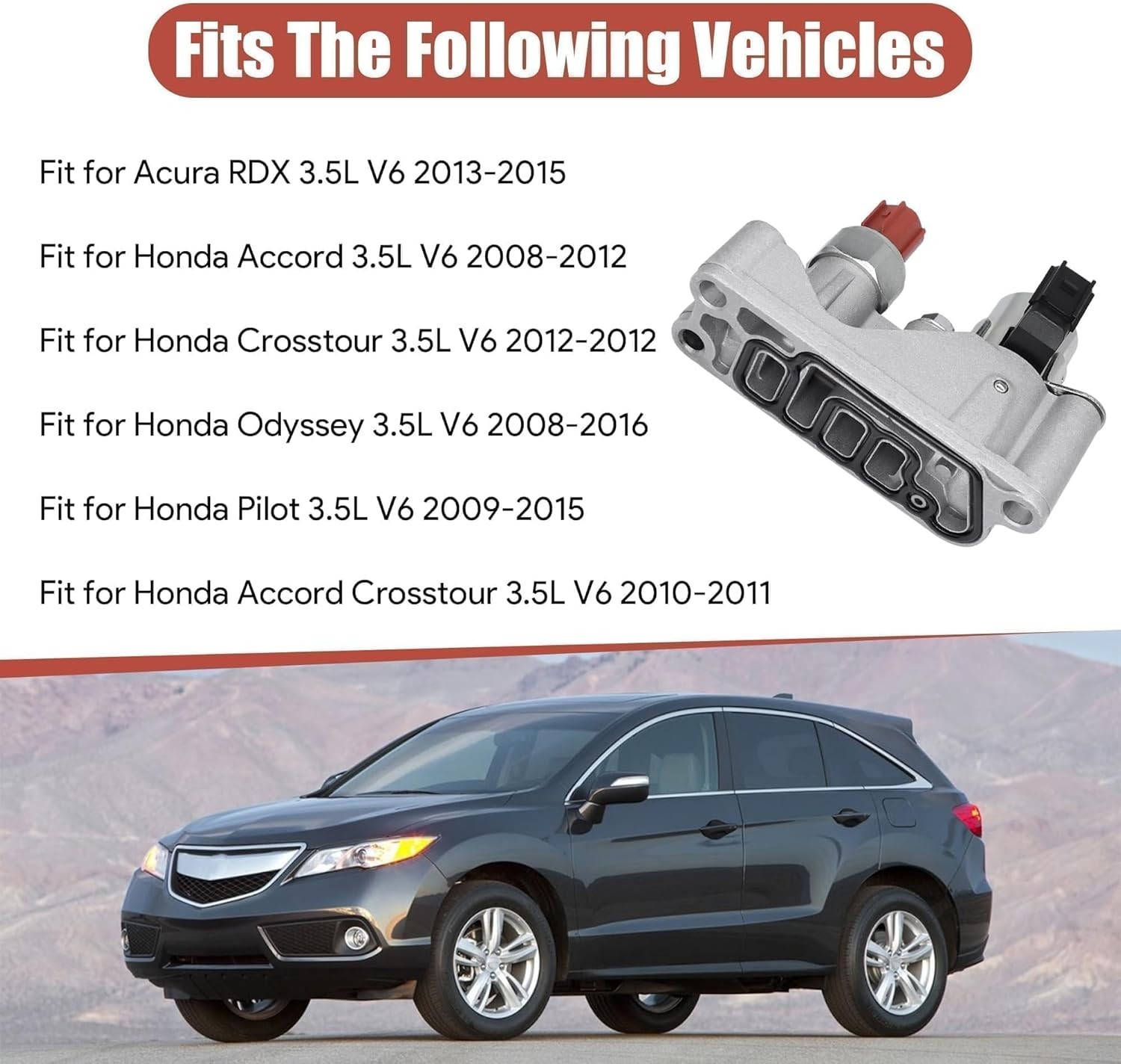 Solenoid Variable Valve Timing Solenoid Compatible with Honda Odyssey 2008-2017