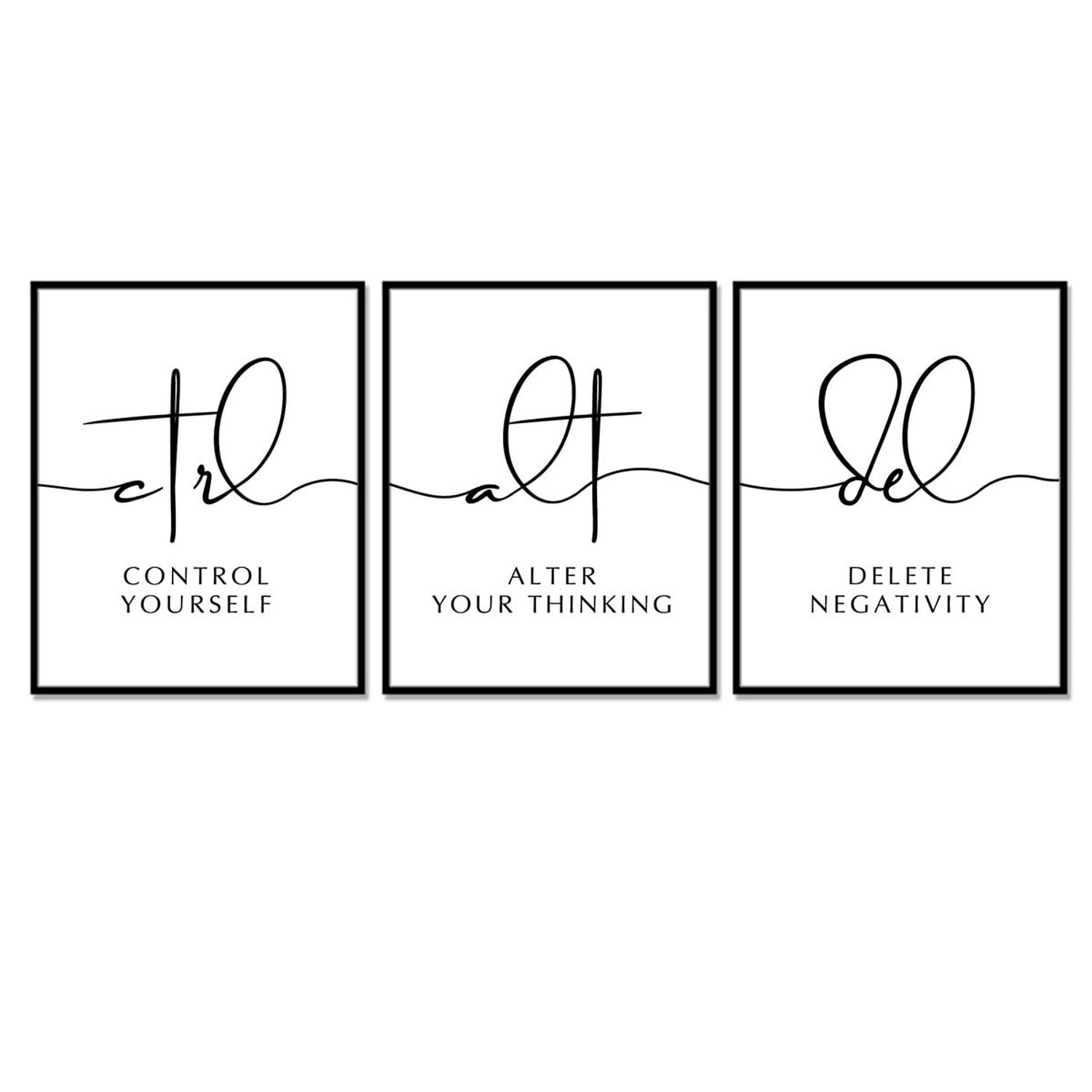Set Of 3 Prints, Ctrl Alt Del, Motivational Decor, Office Wall Art, Inspirati…