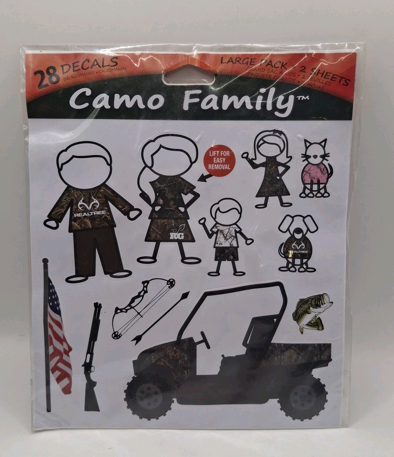 RealTree Camo Family Decals Peel & Stick Camouflage Stickers Graphics 28 Decals