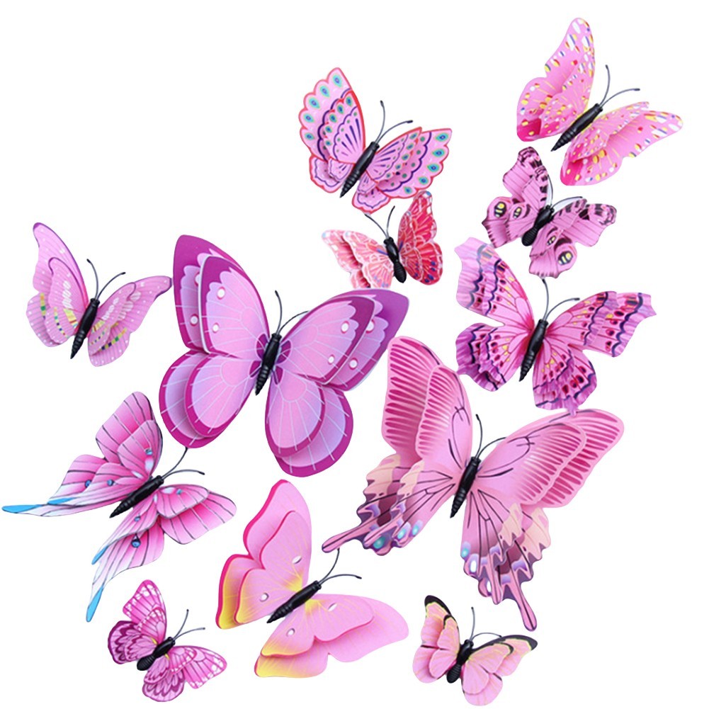 Indoor Decoration 3D Butterfly Wall Sticker Easy Application Intricate Details