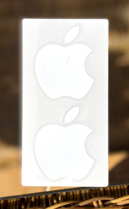 Apple Sticker Decals (2) each approx. 1 1/8" x 1 3/8"