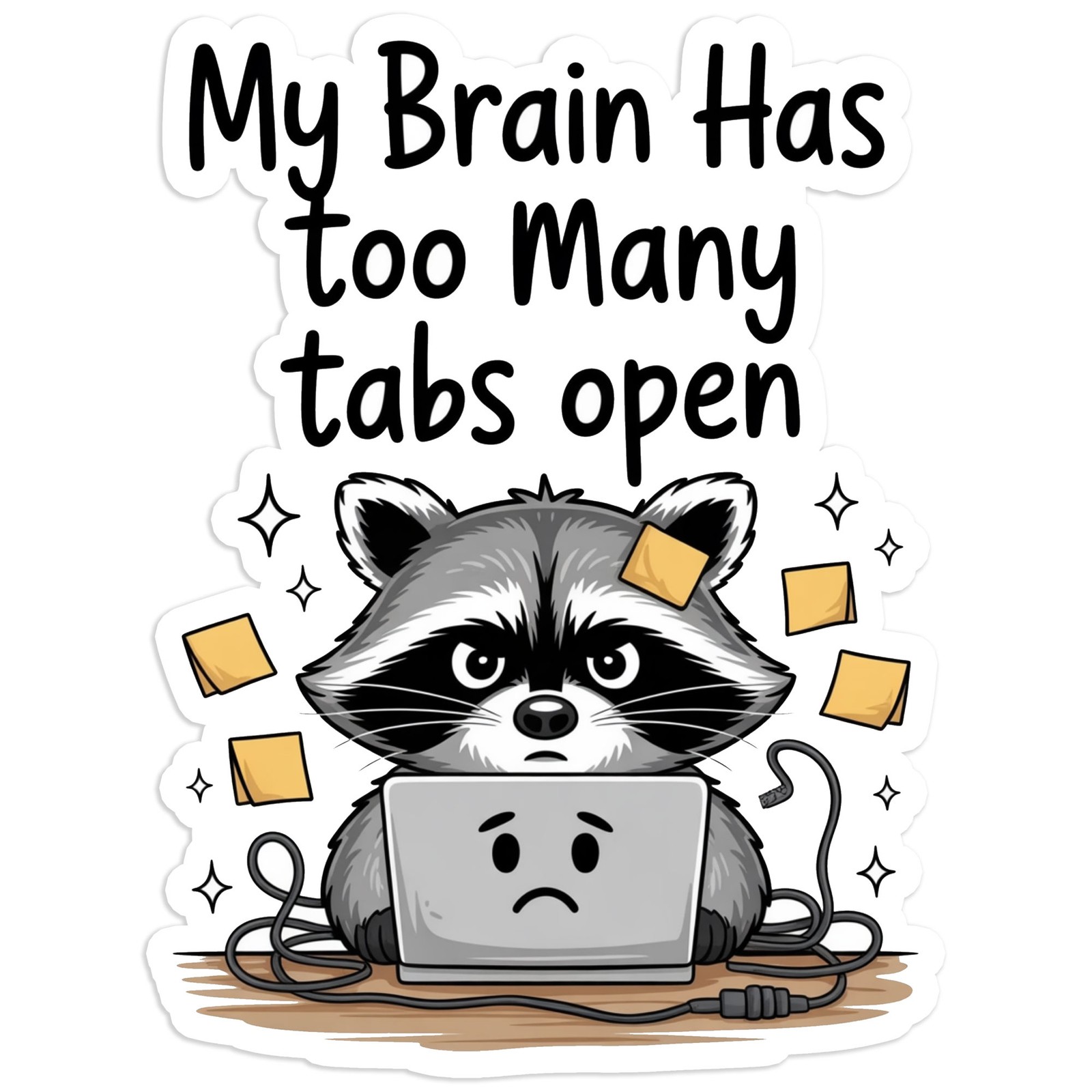 My Brain Has Too Many Tabs Open – Vinyl Decal Sticker – #1842