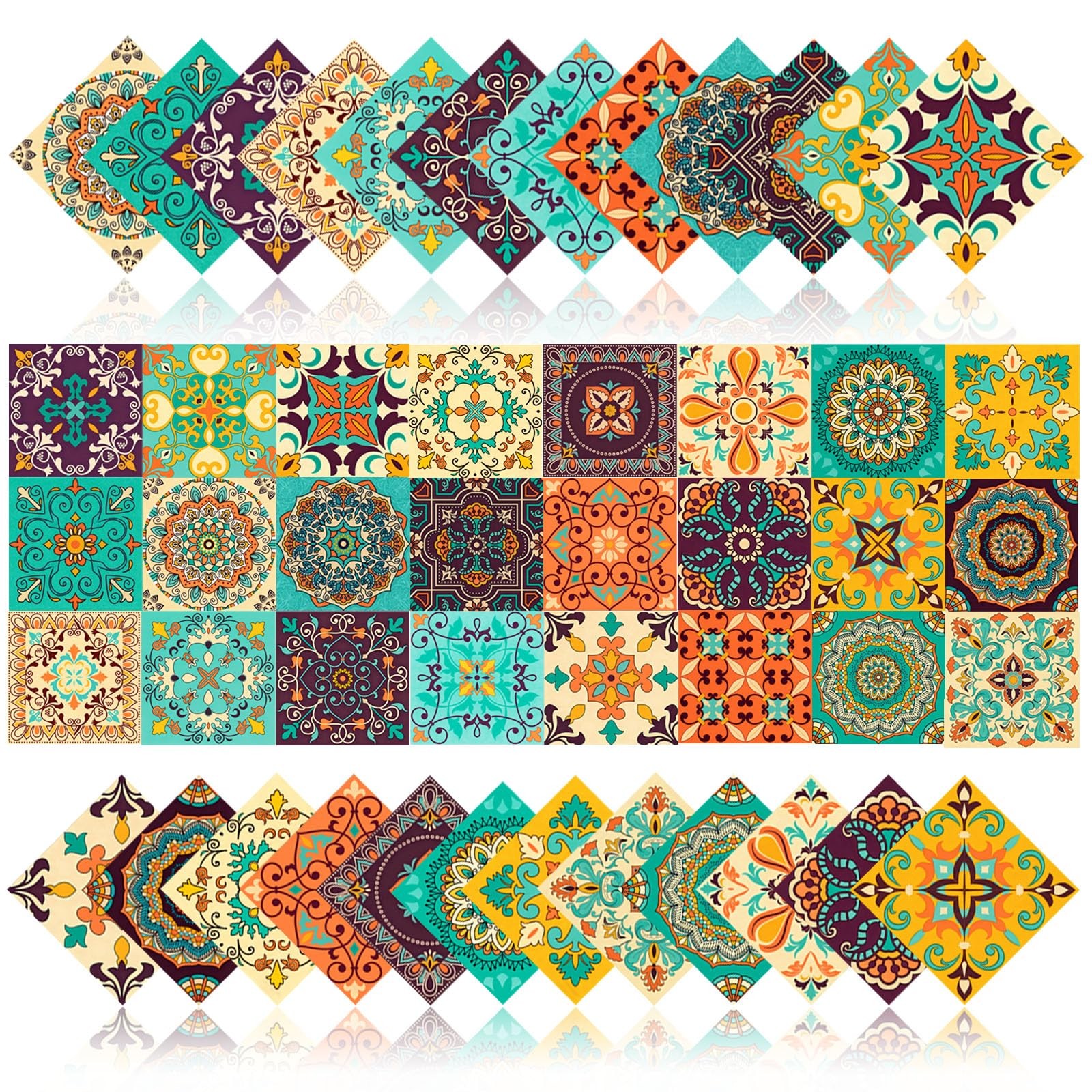 24 PCS Peel and Stick PVC Tile Stickers Waterproof Removable