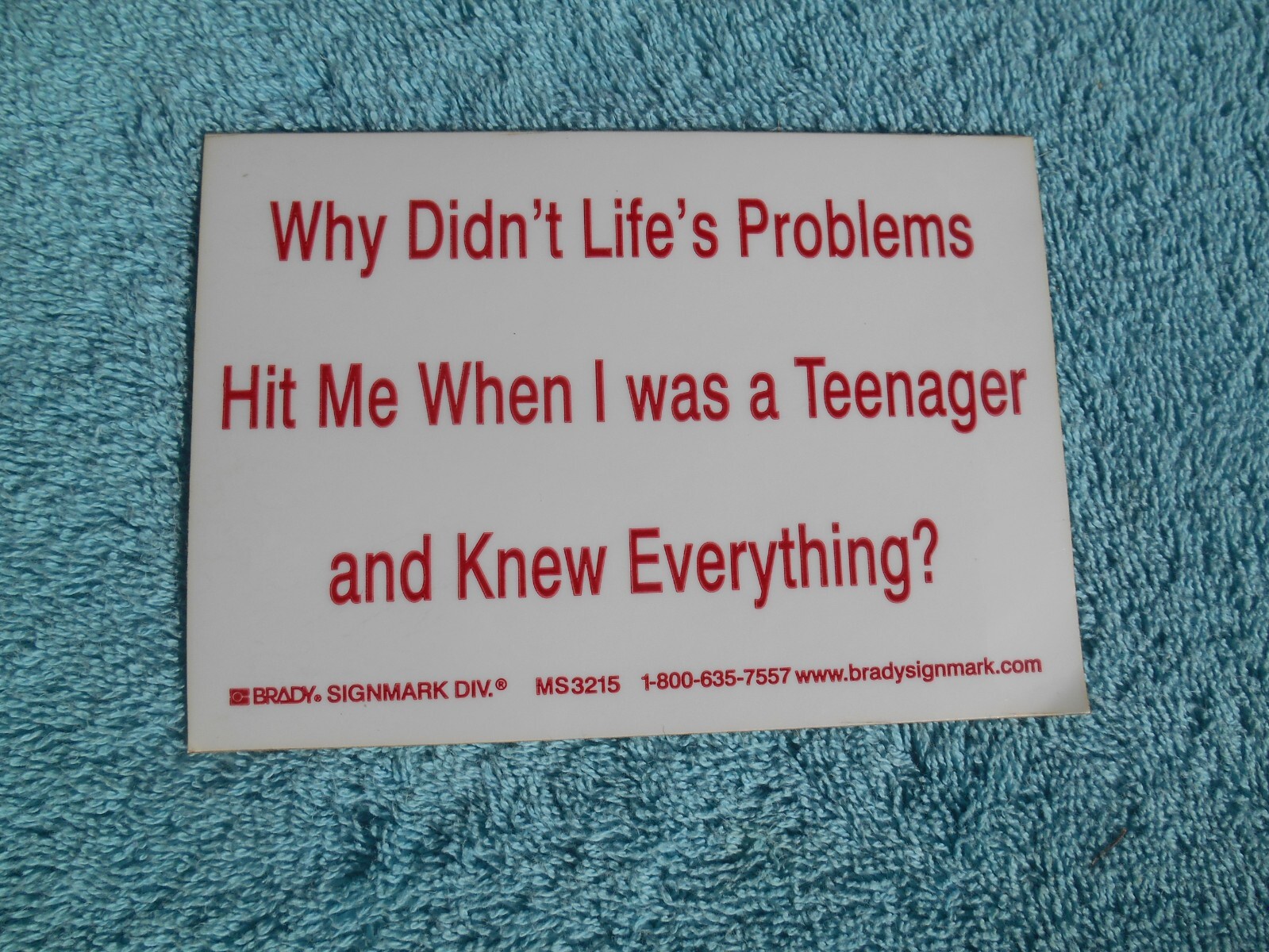 WHY DIDN'T LIFES PROBLEMS HIT ME WHEN I WAS A TEENAGER AND KNEW EVERYTHING?