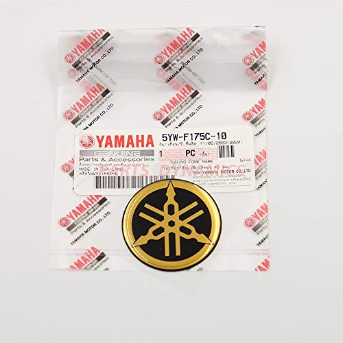 45mm Diameter YAMAHA Tuning Fork Decal Sticker Emblem Logo Black/Gold Raised