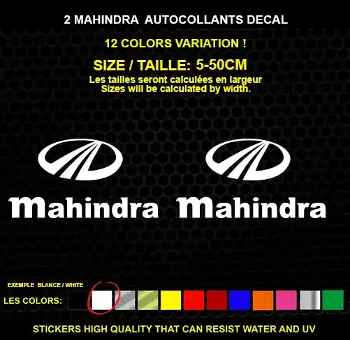 2 Mahindra Decorative Stickers – Vehicles & Accessories, 2 Piece Set