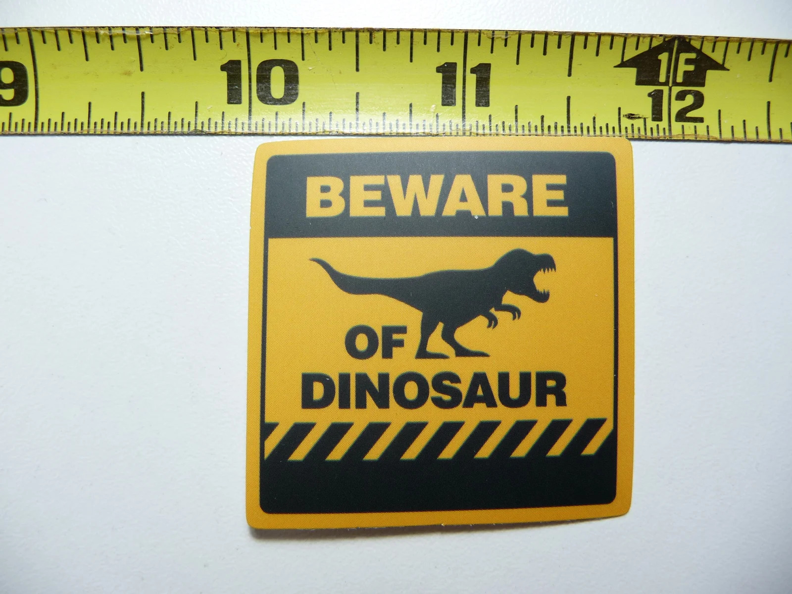 BEWARE OF DINOSAUR DINOSAUR SMALL STICKER DECAL FUNNY FOR WALL DOOR