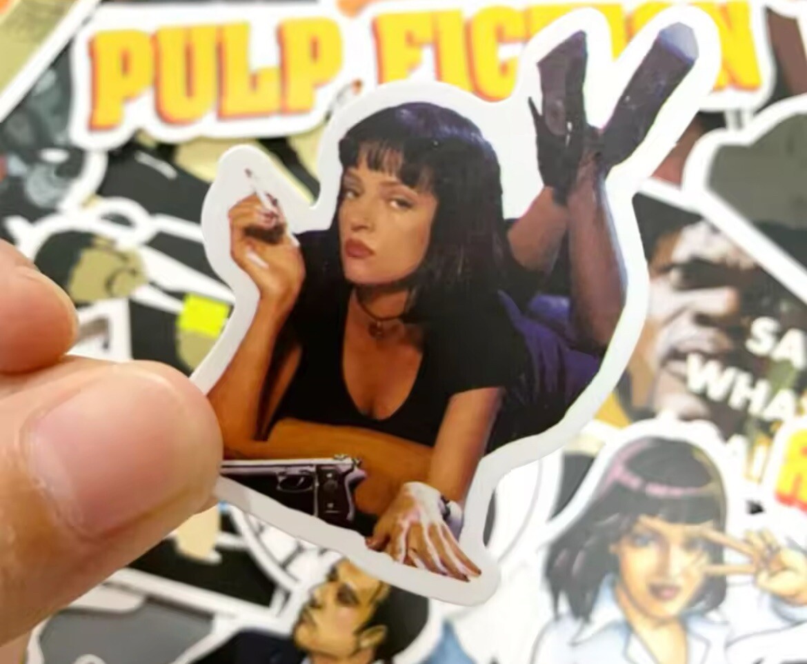 Pulp Fiction Stickers 50pk Mixed Movie Themed Pulp Fiction Random Funny Stickers