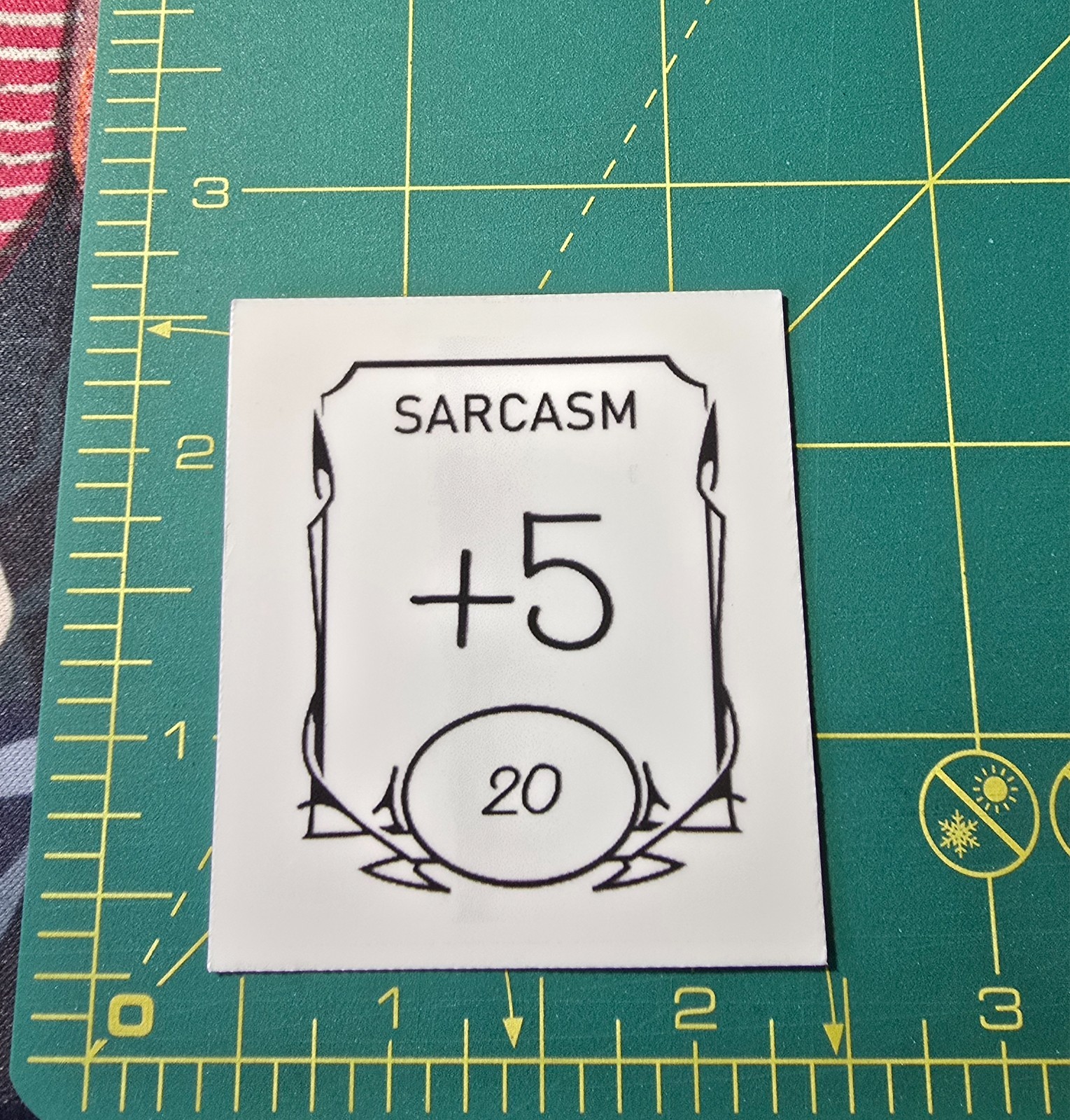 Sarcasm Plus 5 Sticker Waterproof RPG Tabletop Gamer Nat 20 Funny DND