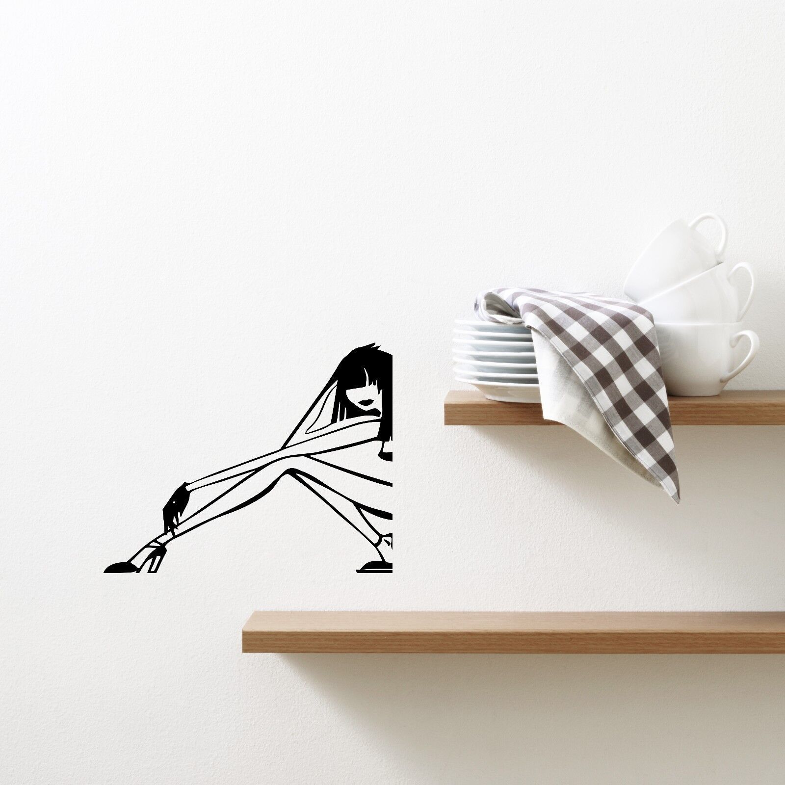 Vinyl Decal Beautiful Woman High Heel Shoes Stilettos Decor Wall Sticker (m009)