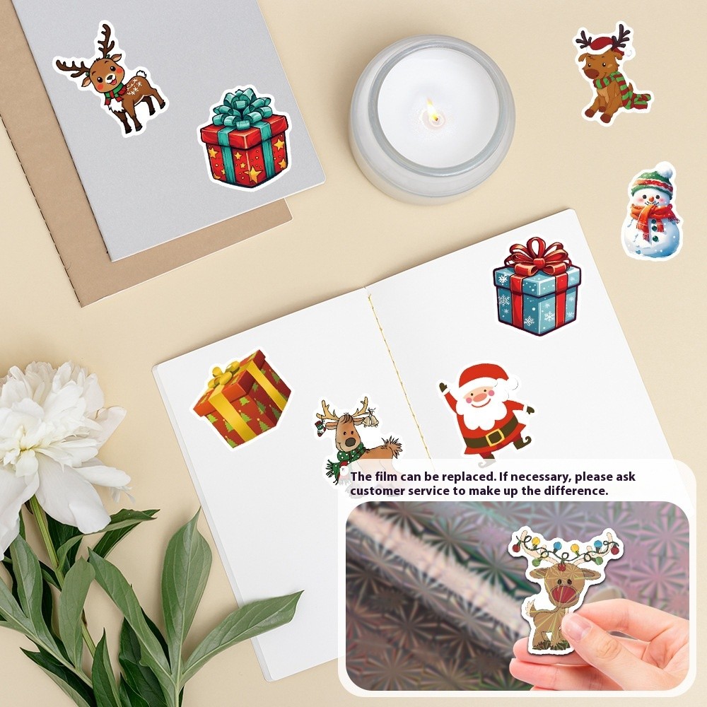 Santa Claus Stickers Waterproof Vinyl Decals Christmas Stationery Notebook Scoot