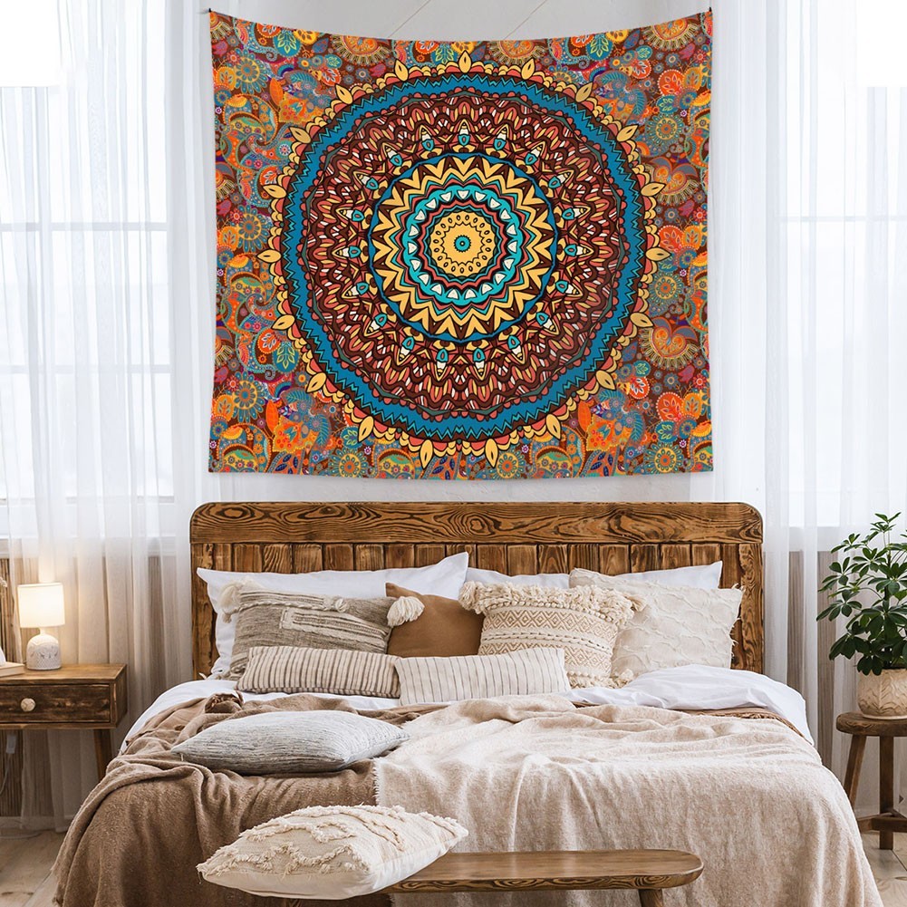 Bohemian Mandala Tapestry for Home Decor Vibrant Colors and Intricate Design
