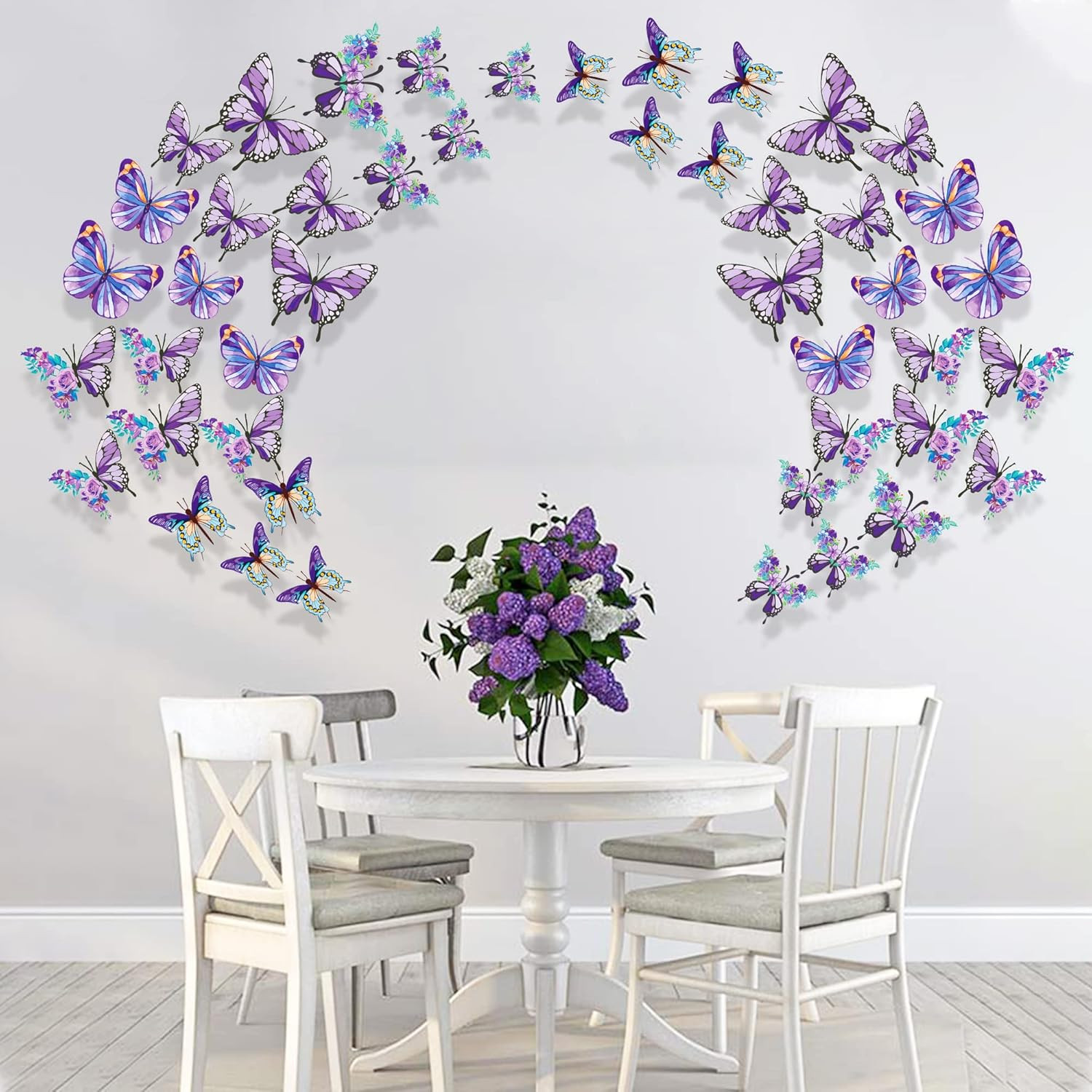 pinkblume Floral Purple Butterfly Decorations Stickers Flower