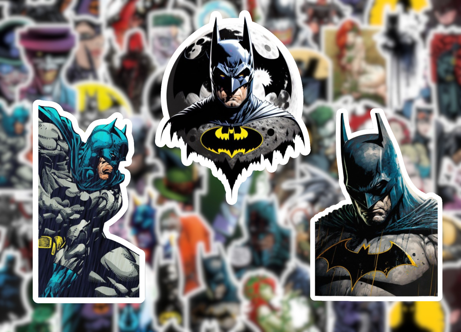 25/50 Batman Sticker Pack – Waterproof Vinyl – Joker Harley Quinn Riddler