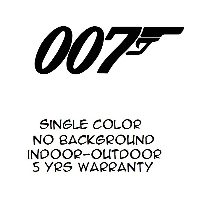 007 James Bond Sticker Vinyl Decal Gun Wall Car Window Truck Bumper Auto Laptop