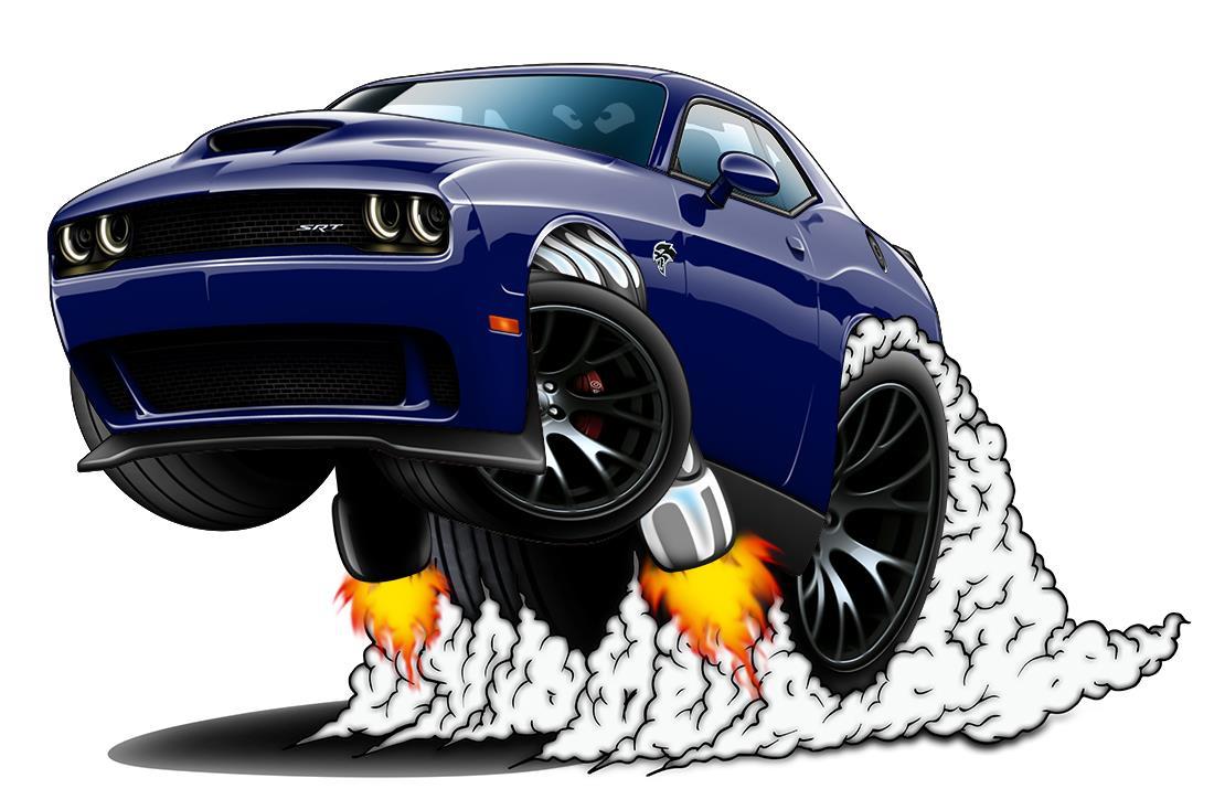 Challenger SRT Hellcat WILD RIDES Car-toon Wall Art Graphic Sticker