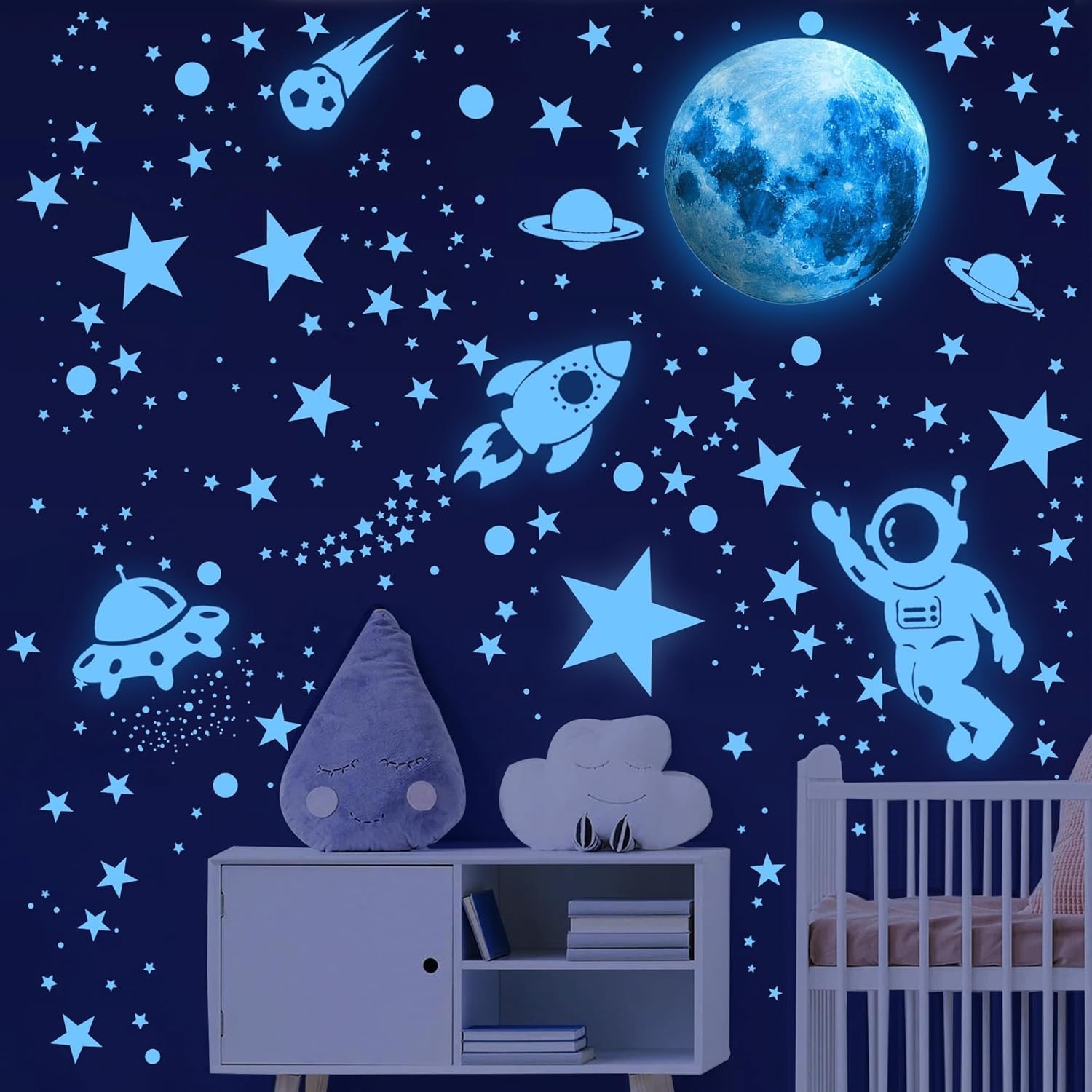 Glow in The Dark Stars Ceiling Stars Glow in The Dark Moon and Star Space Galaxy