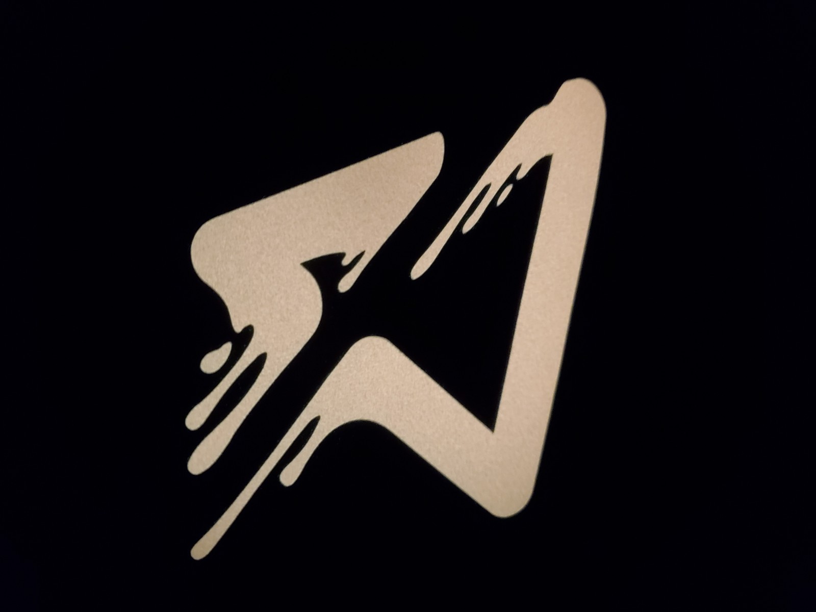 Glow In The Dark Melting Triangle Vinyl Decal Medium Size Sticker Bright Orange