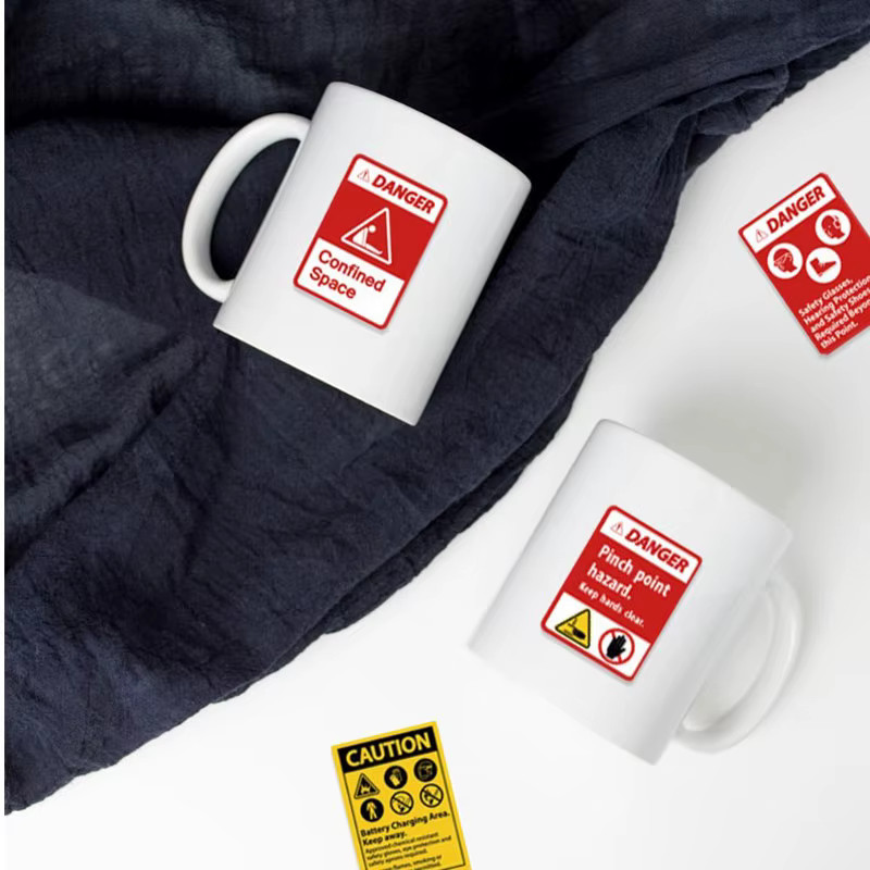 10 pc Warning Safety Signs Stickers Sticker Set Collectible Stickers ST15