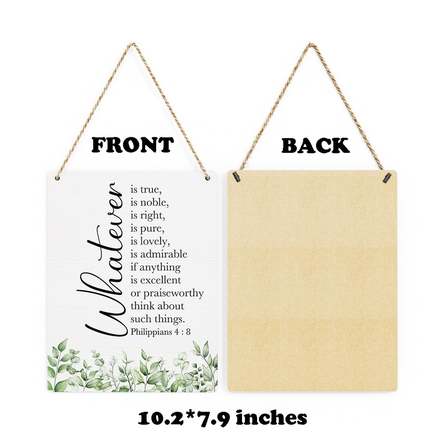 Inspirational Scripture Wall Art Bible Verses Philippians 4:8 Wooden Hanging …
