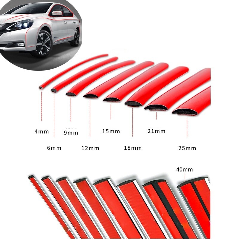 3/5M Car Moulding Trim Strip Self-adhesive PVC Body Door Bumper Anti-scratch DIY