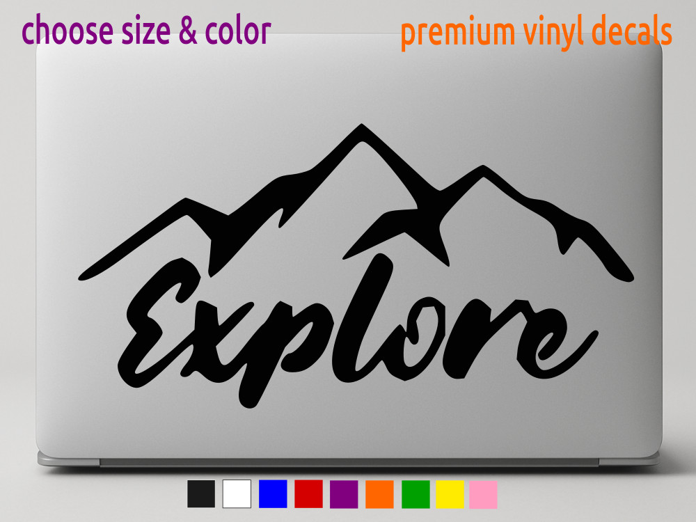 EXPLORE Hiking National Park Sticker Vinyl Decal CHOOSE SIZE COLOR
