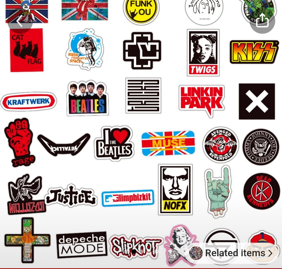 20 PCS Rock Music Band Logo Stickers BRAND NEW