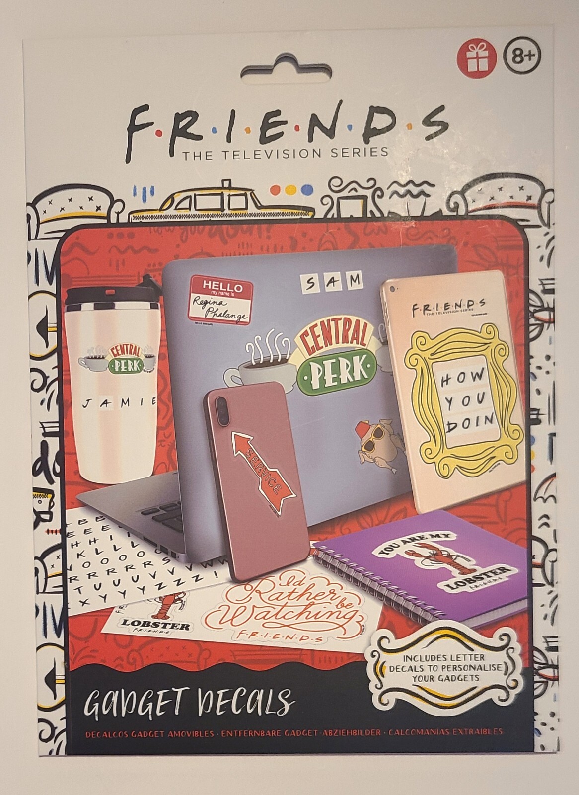 Friends TV Show Gadget Decals 4 Sheets Of Removable & Waterproof Decals Lot Of 2