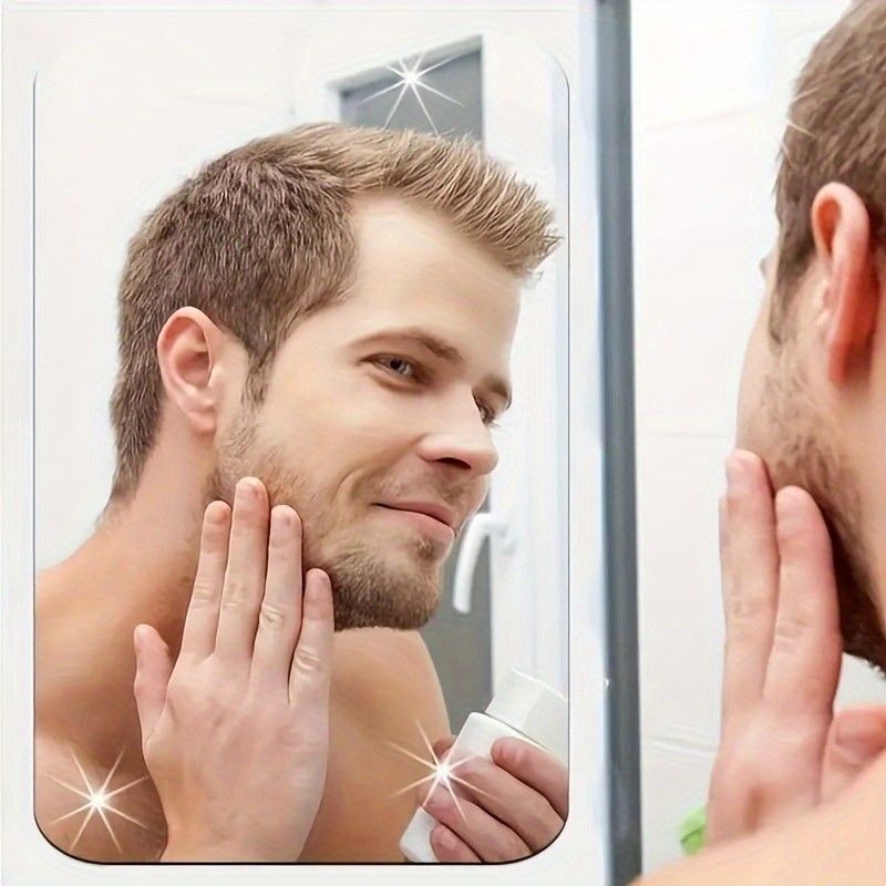 4Pcs Self Adhesive Rectangle Acrylic Mirror Sheets Flexible Wall Ornament