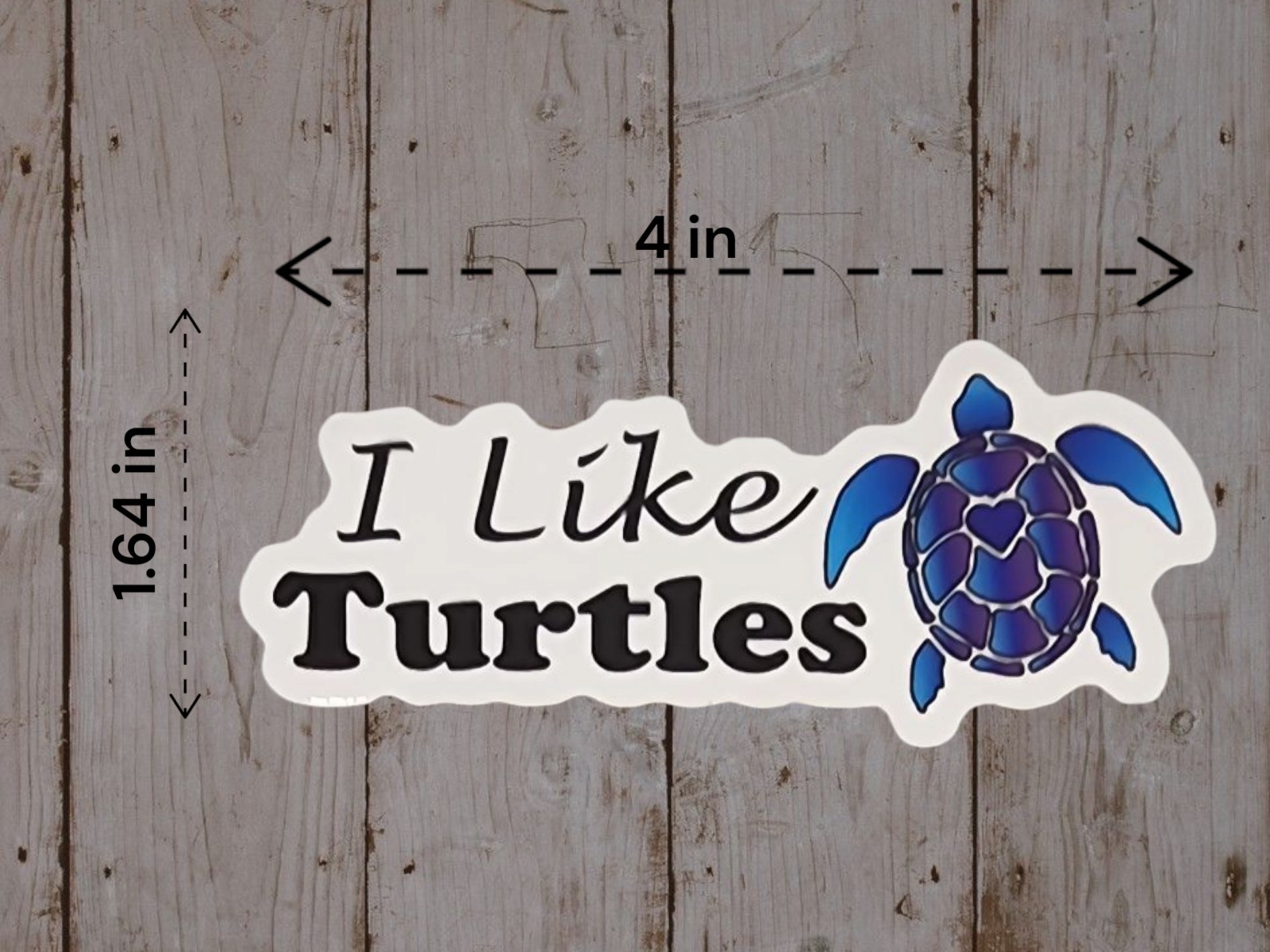 "I Like Turtles" with a Sea Turtle Sticker, Waterproof for Tumblers & More