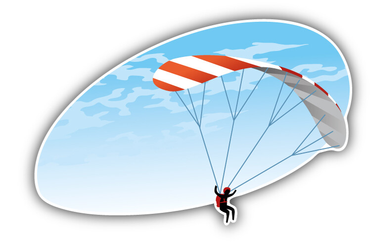Parachute Travel Label Car Bumper Sticker Decal