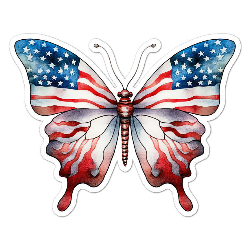 US American Butterfly Sticker Decal