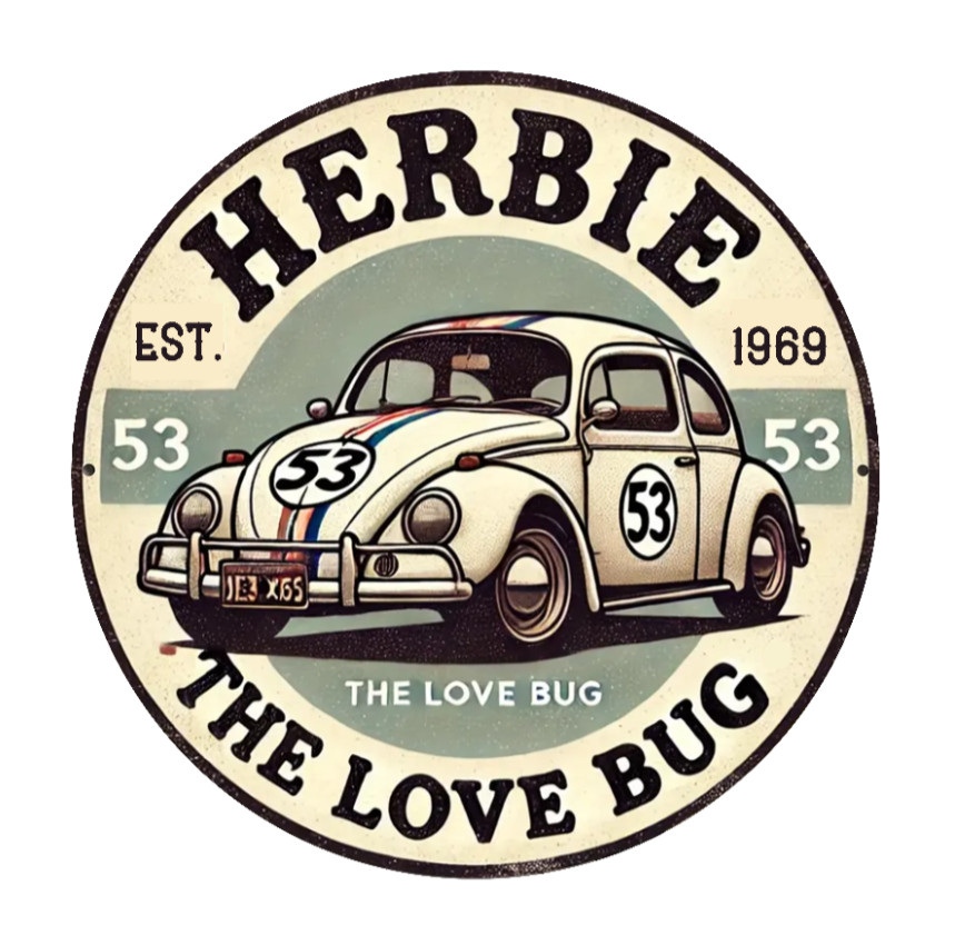 Movie – Herbie "The Love Bug" – 4" Handmade Vinyl Decal Vehicle Cooler Laptop 26