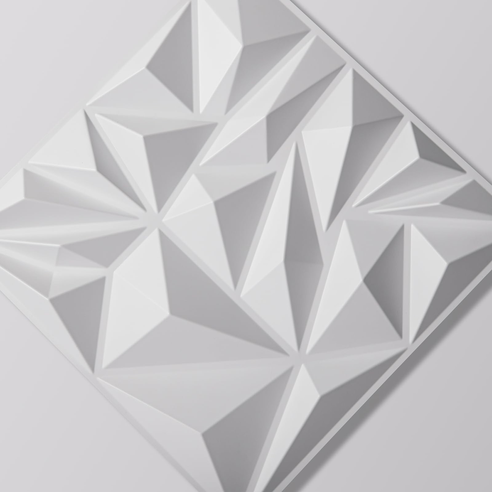 33-Pack 3D Wall Panels for Interior Decor, Modern Diamond Accent Wall, 12×12" Wh