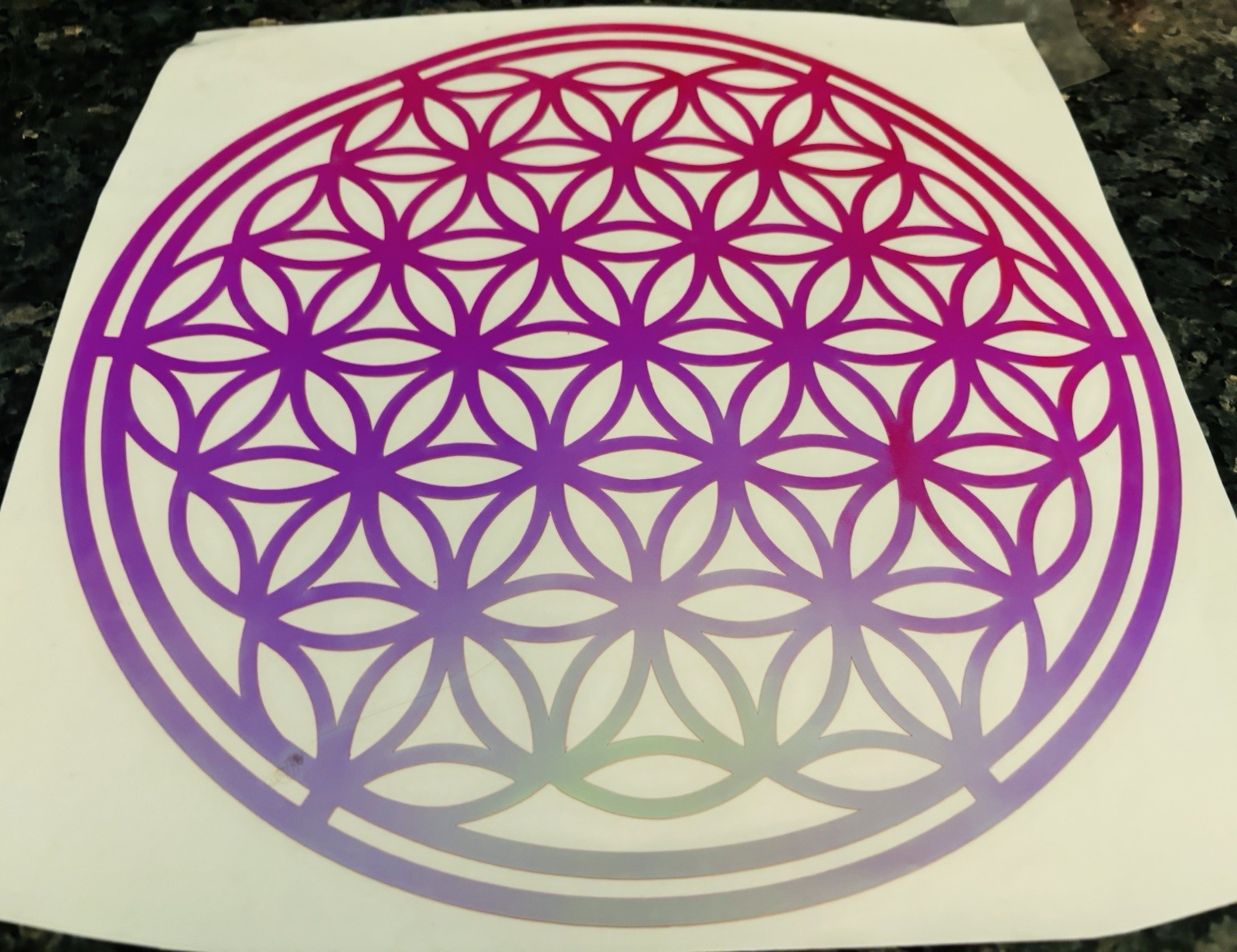 Sacred Geometry Flower of Life Vinyl Decal (11X11) Holographic Car Laptop