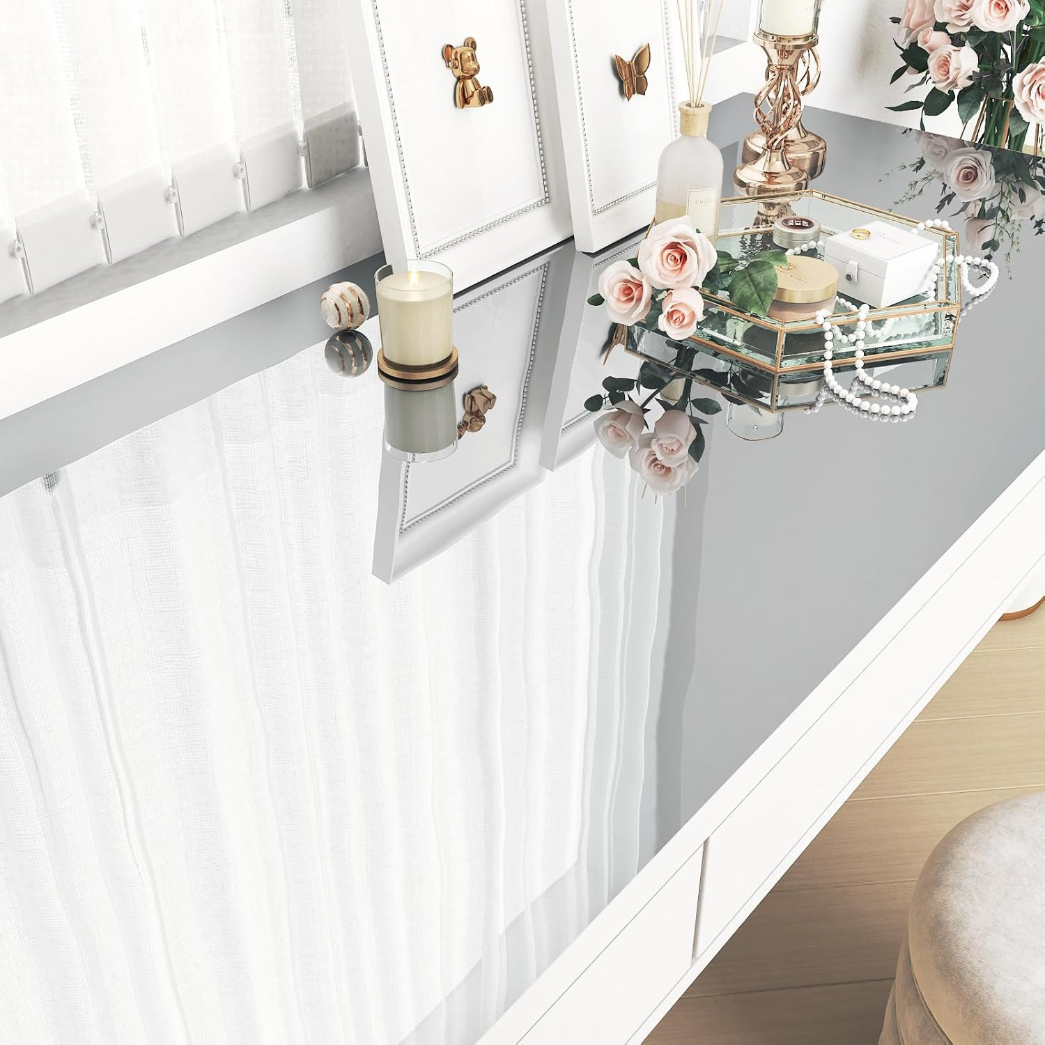 Large Mirror Stickers for Walls 24"x394" Self Adhesive Silver Contact Paper Peel