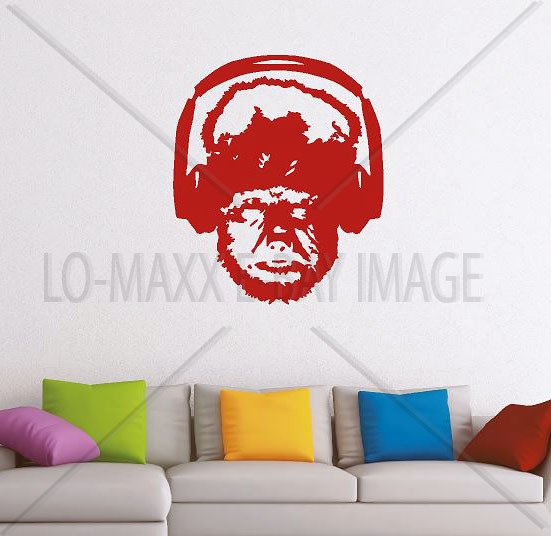 Wolfman With Headphones Monster Spooky Wall Art High Quality Die Cut Vinyl Decal