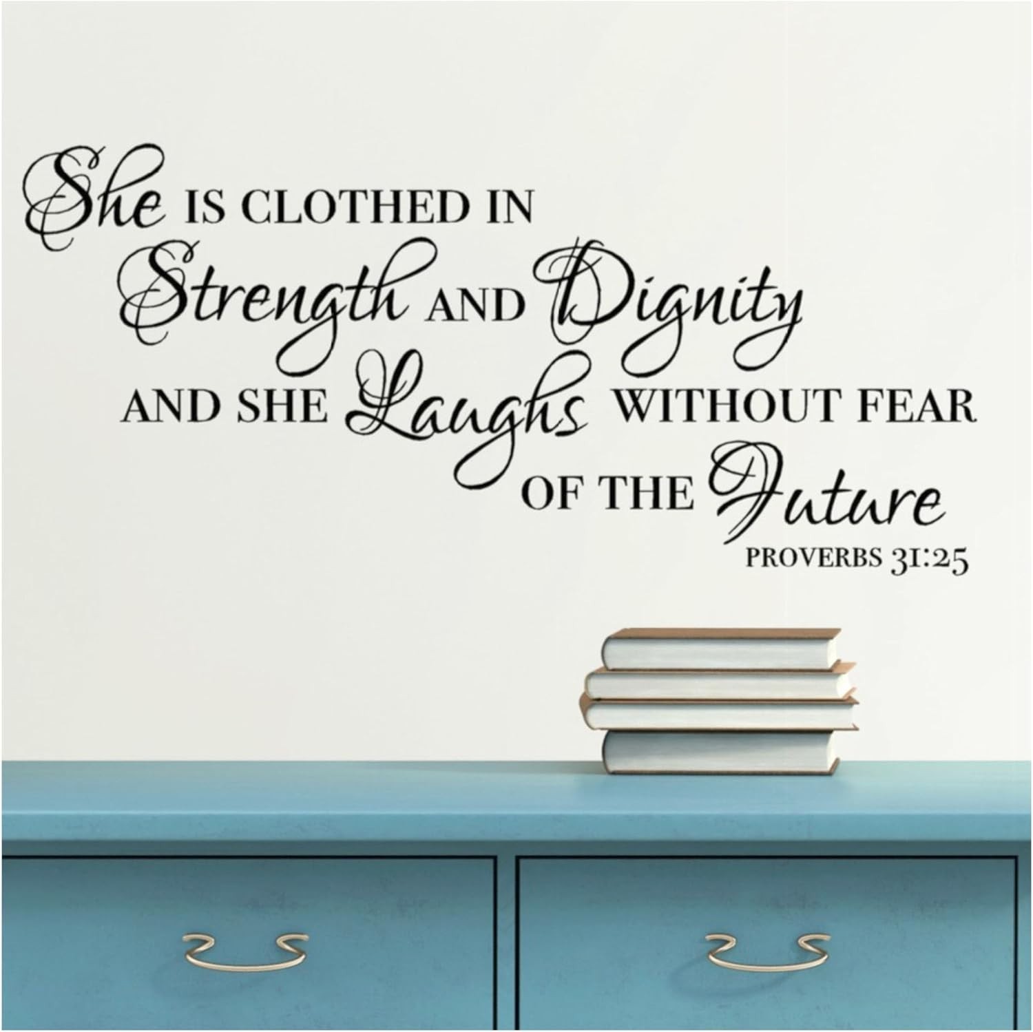 Christian Scripture Wall Decal Proverbs 31 25 Quote Religious Home Decor