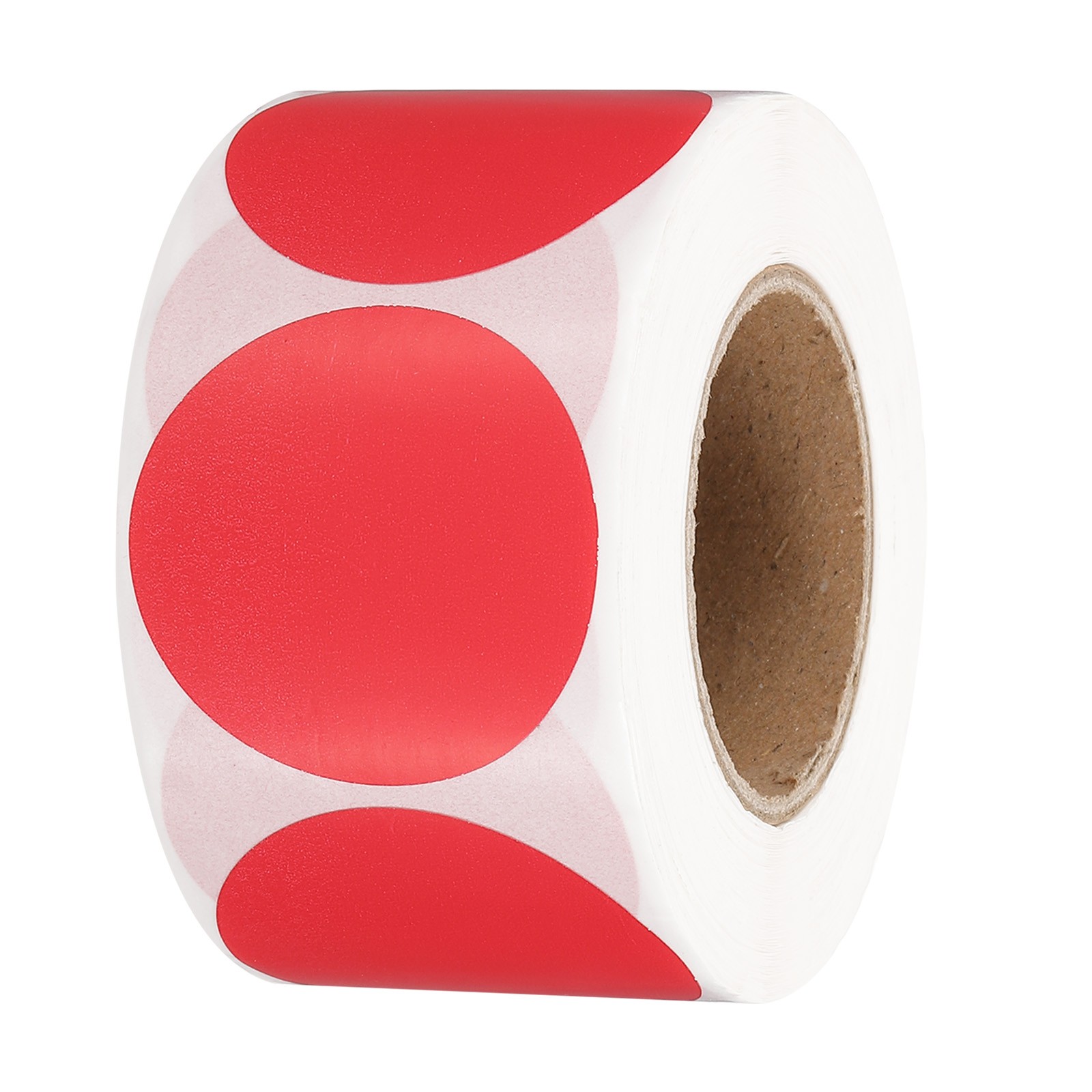 1.5 Inch Round Thermal Label Stickers for Business, Red (500Pcs)