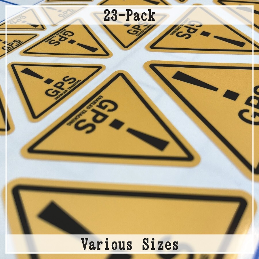 23 PACK GPS Tracking Warning Theft Deterrent Laminated Stickers High Quality