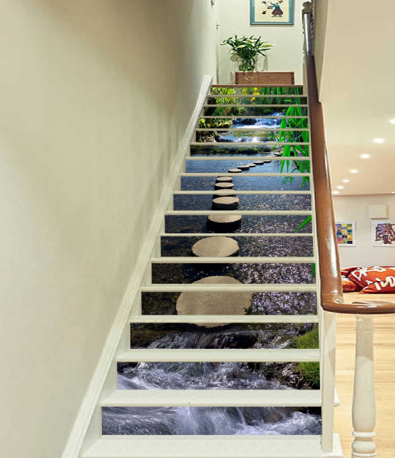 3D Stone River 154 Stair Risers Decoration Photo Mural Vinyl Decal Wallpaper US