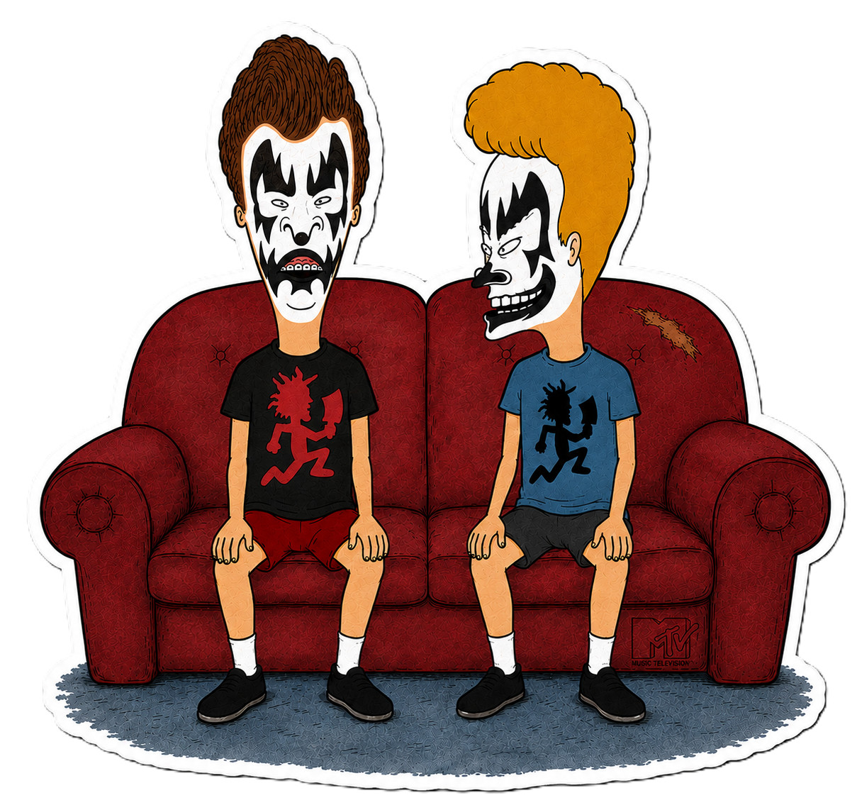 BEAVIS & BUTTHEAD – INSANE CLOWN POSSE – ICP – JUGGALO – STICKER / DECAL